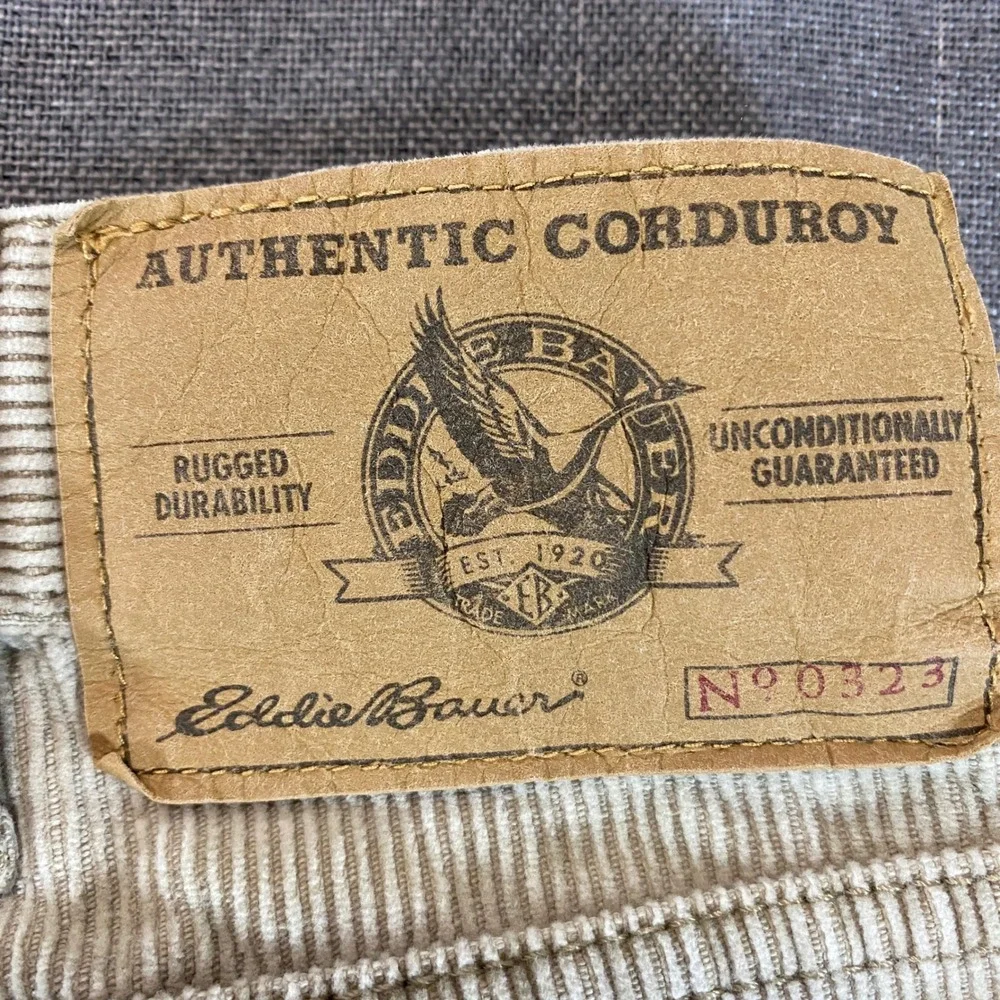 Eddie Bauer Mens Tan Corduroy Pants Original Fit‎ 100% Cotton W40 L32 Fall 08
